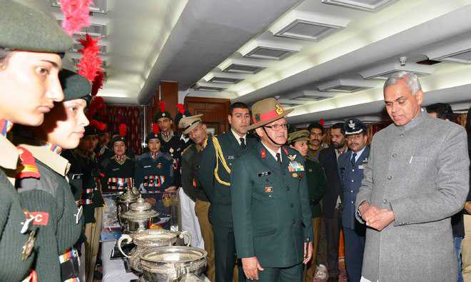 Guv Felicitates NCC Cadets The Tribune