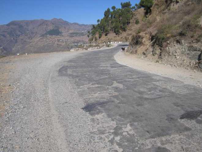 Potholes dot Chamba-Pathankot highway