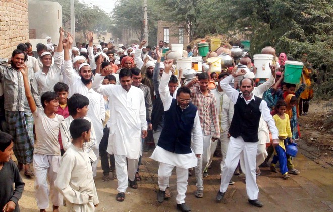 Mewat villager facing water shortage for 30 years protest
