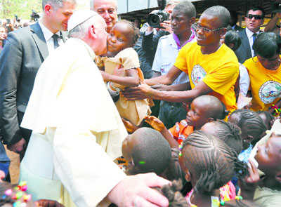 In strife-torn central Africa, pope seeks peace