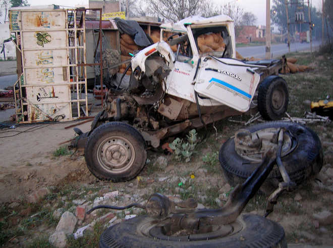 Three killed as truck, pick-up van collide