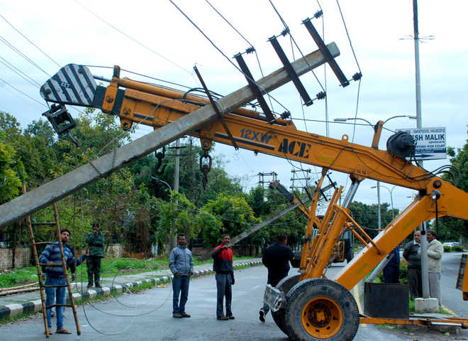 Electricity poles uprooted, power supply hit in P’kula
