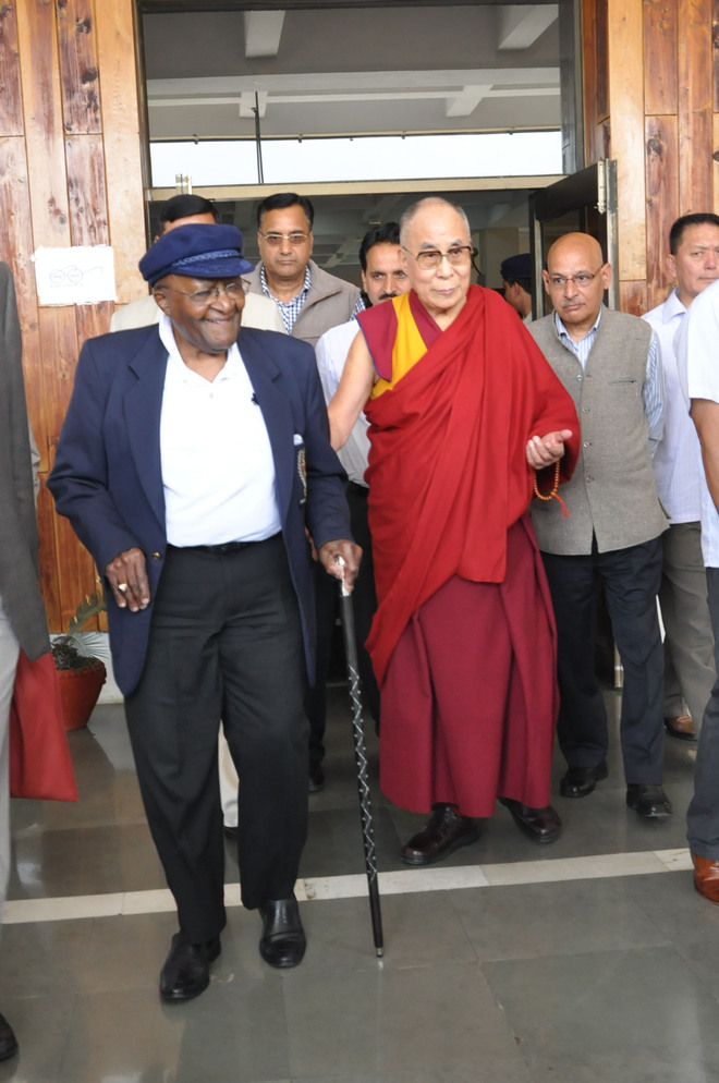 Desmond Tutu meets Dalai Lama