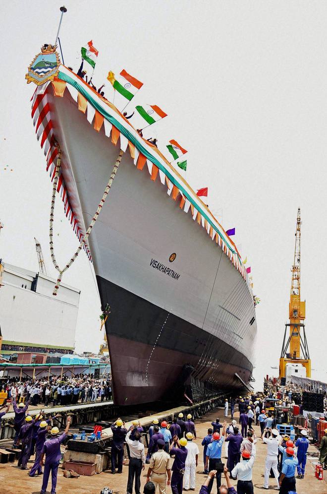 Stealth destroyer INS Visakhapatnam launched