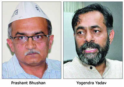 AAP expels Bhushan, Yadav