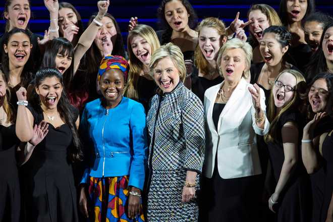 Hillary Clinton calls for equal pay, gender equality