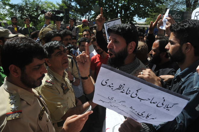 Kashmir protests Masarat’s arrest
