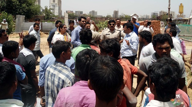 DLF workers stopped from construction on disputed land