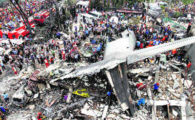 113 feared dead as Indonesian military plane crashes into city