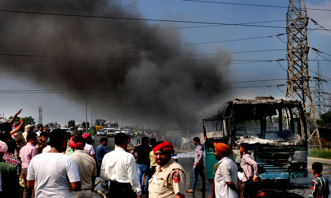 Roadways bus catches fire, passengers safe