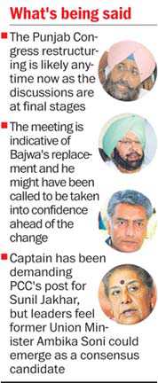 Replacement talk rife as Bajwa meets Sonia, Rahul