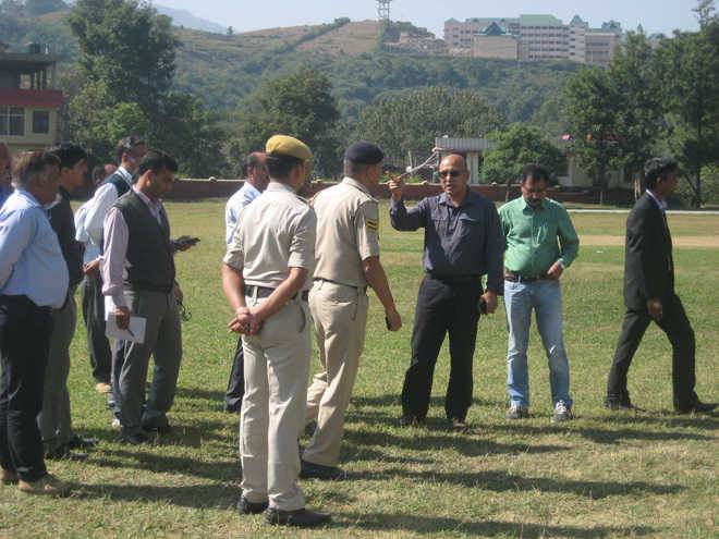 NSG team inspects Polytechnic College ground for copter landing