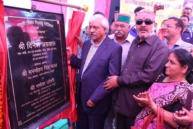 Sports Minister lays stone of stadium in Mussoorie