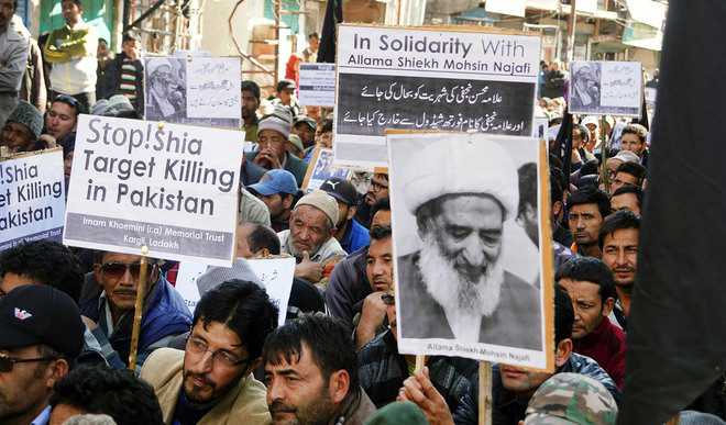 Protest against Pak for attaching terrorist tag to Shia cleric Najafi