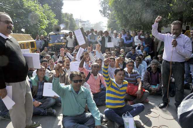 Protest For Salary The Tribune Protest For Salary The Tribune