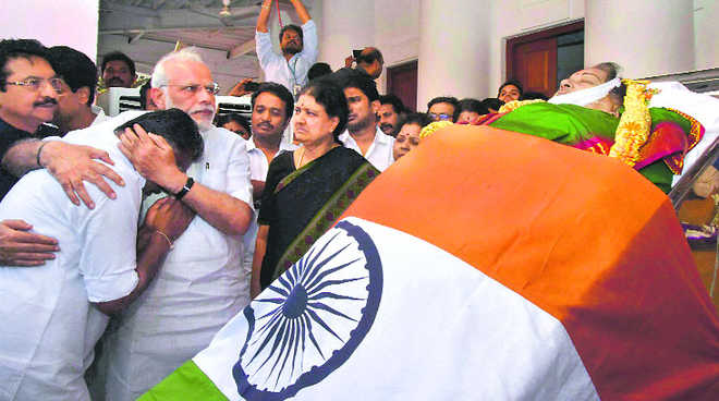 Jayalalithaa laid to rest by side of mentor MGR