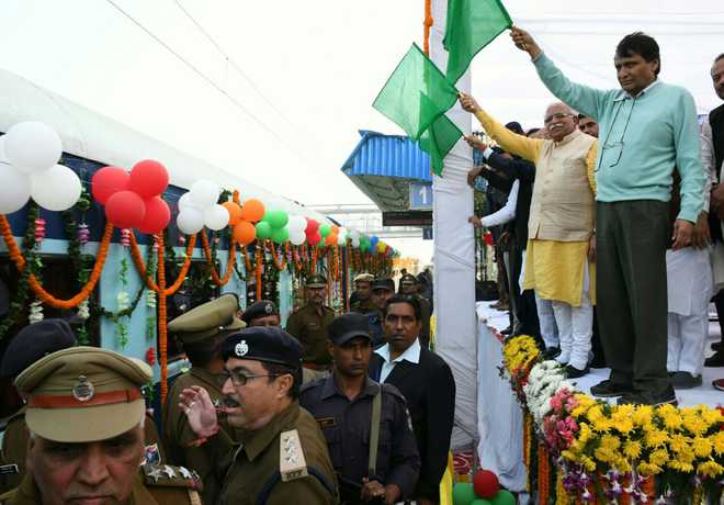 Railway Minister Suresh Prabhu flags off Kurukshetra-Mathura train