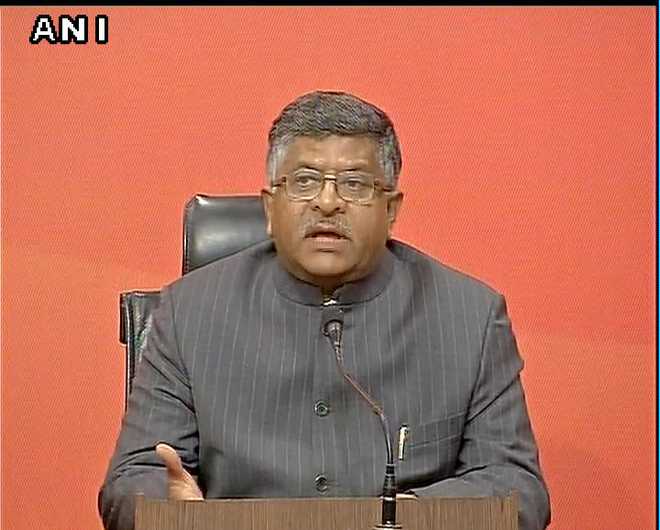 Congress rallying support against BJP is our victory: Ravi Shankar Prasad