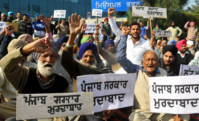 Mohali villagers protest imposition of property tax