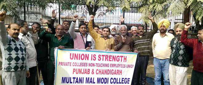 Non-teaching college staff up in arms