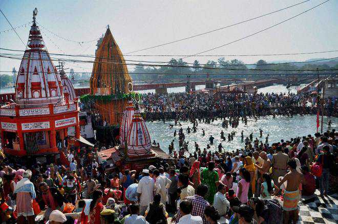 Nine lakh take Ganga dip on Mesh Sankranti