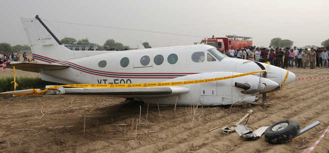 Air ambulance crash-lands in Najafgarh