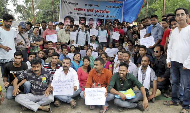Differently-abled protest, want panel constituted