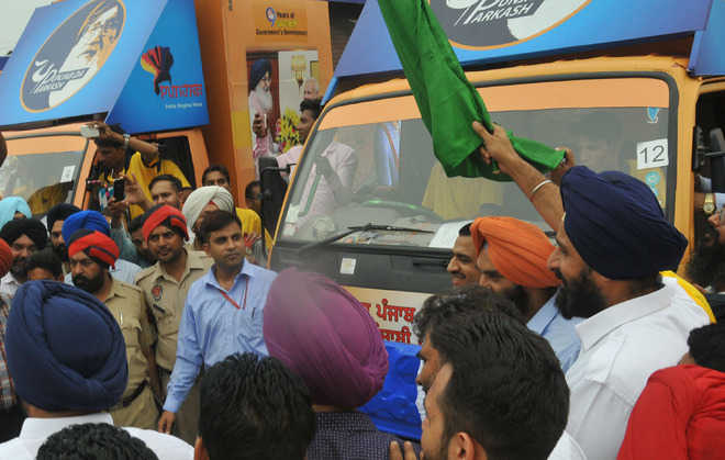 Majithia flags off hi-tech publicity vans