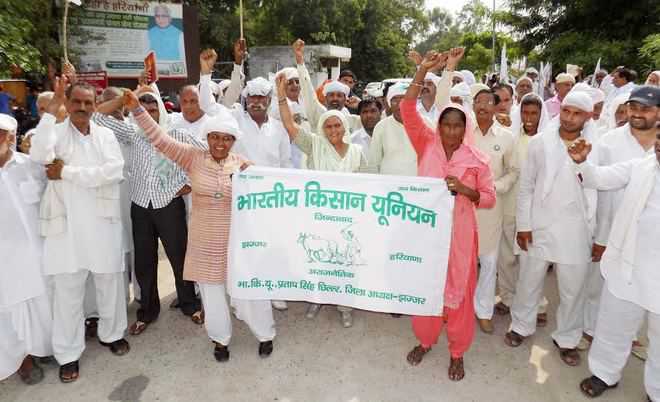 BKU takes out padyatra in protest