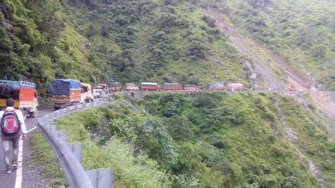 Landslips near Nainbagh leave commuters stranded