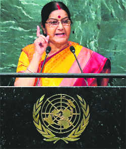 Kashmir ours, Pak has to stop dreaming: Sushma