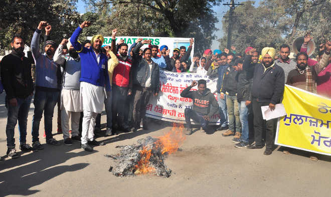 Sanitation workers protest termination of services