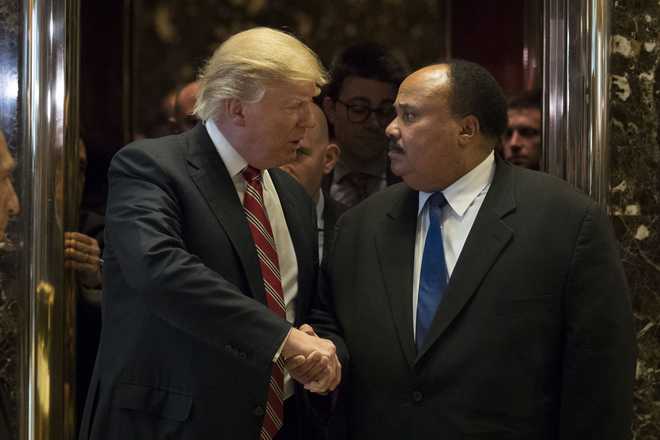 Trump meets Martin Luther King Jr.''s son