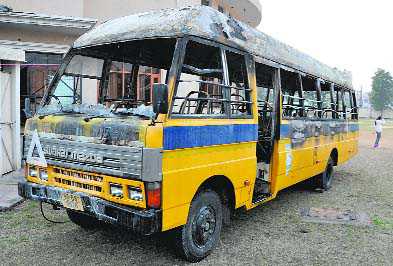 Tragedy averted as school bus catches fire