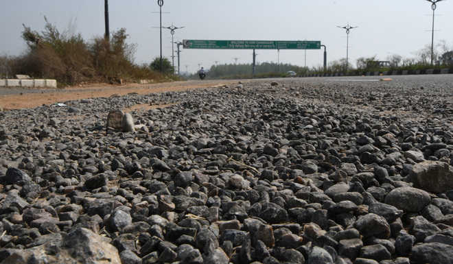 200-foot-wide road at New Chandigarh in tatters