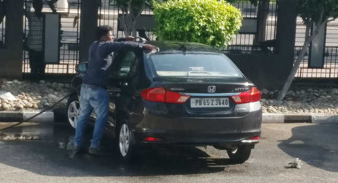 Power play! Peon washes Mohali officer’s private car