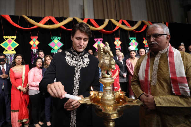 Canada PM Trudeau celebrates Diwali with Indian community