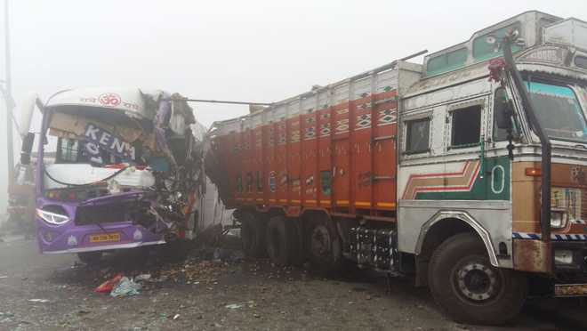 1 dies, 12 injured as truck collides with bus in Jalandhar