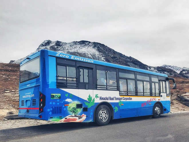 Finally, electric buses ply on Manali-Rohtang highway