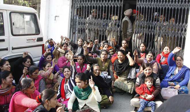 Teachers Hold Protest Seek Job Regularisation The Tribune Teachers Hold Protest Seek Job Regularisation The Tribune