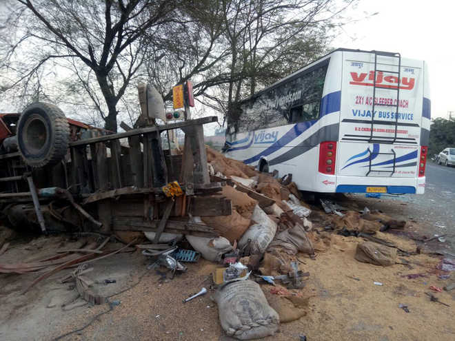 Four killed, 17 injured as Jammu-bound bus rams into truck in Moga