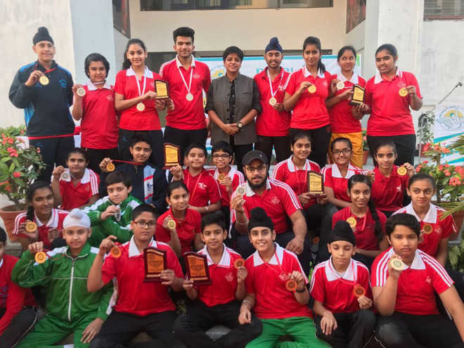 Bal Bharti students annex 4 titles in TT