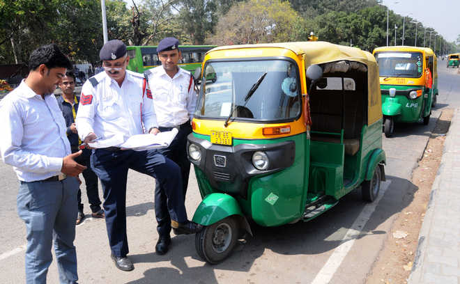 UT police crack the whip on auto-rickshaws - The Tribune