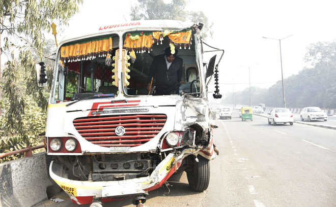 Narrow escape for passengers as buses collide - The Tribune
