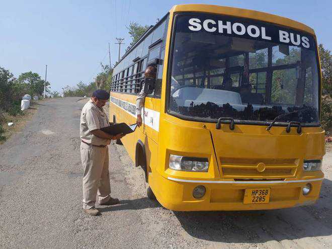 School buses challaned for overloading, overspeeding