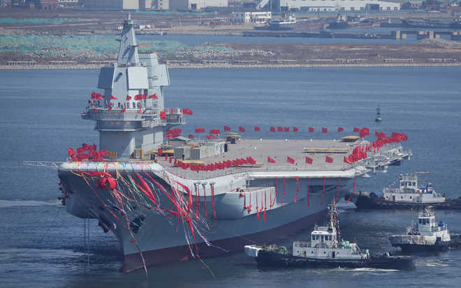 China launches its first domestically built aircraft carrier