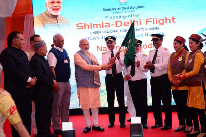 Modi flags off Shimla-Delhi flight