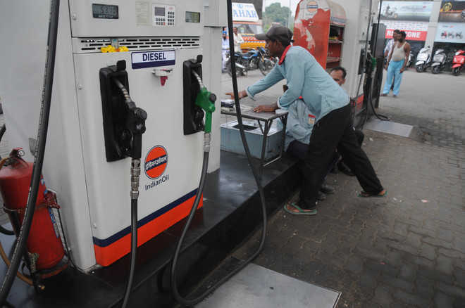 Petrol price hiked by 1 paisa, diesel by 44 paise a litre
