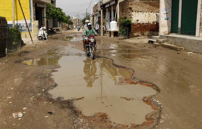 Run down road in Parasram Nagar cries for attention