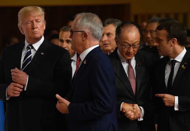 World leaders put pressure on Trump on climate at start of G20 summit